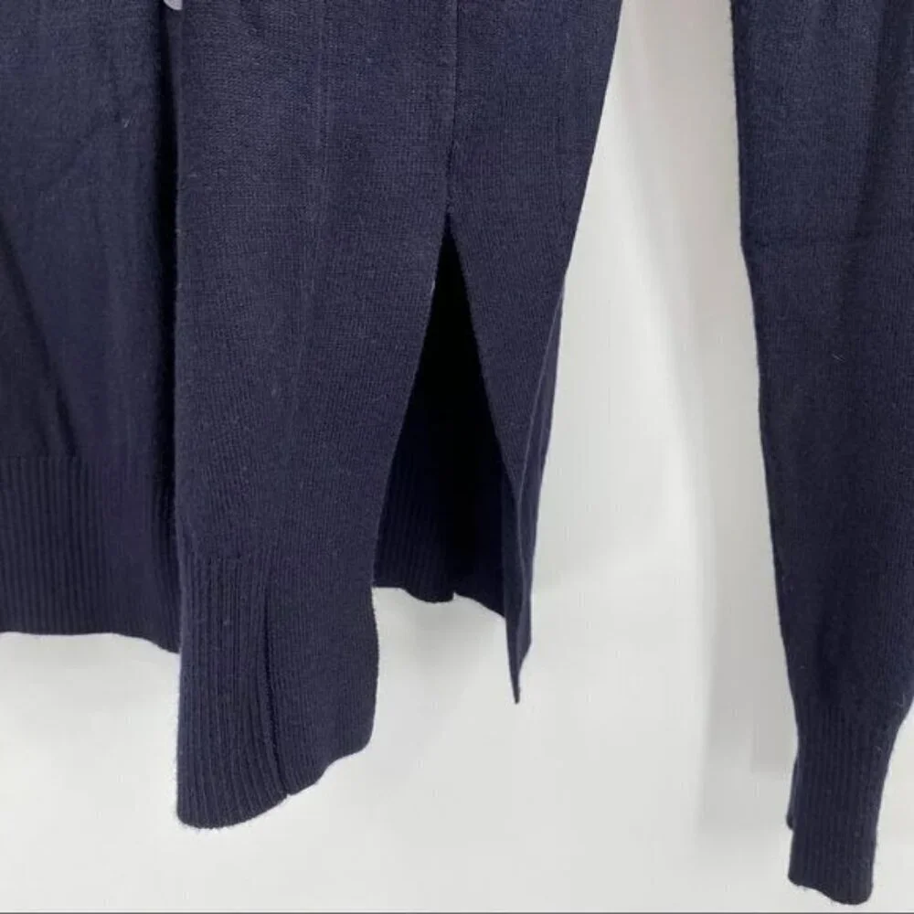 Magaschoni Button Front Navy Blue Cardigan Sweater M Viscose/Nylon Knit